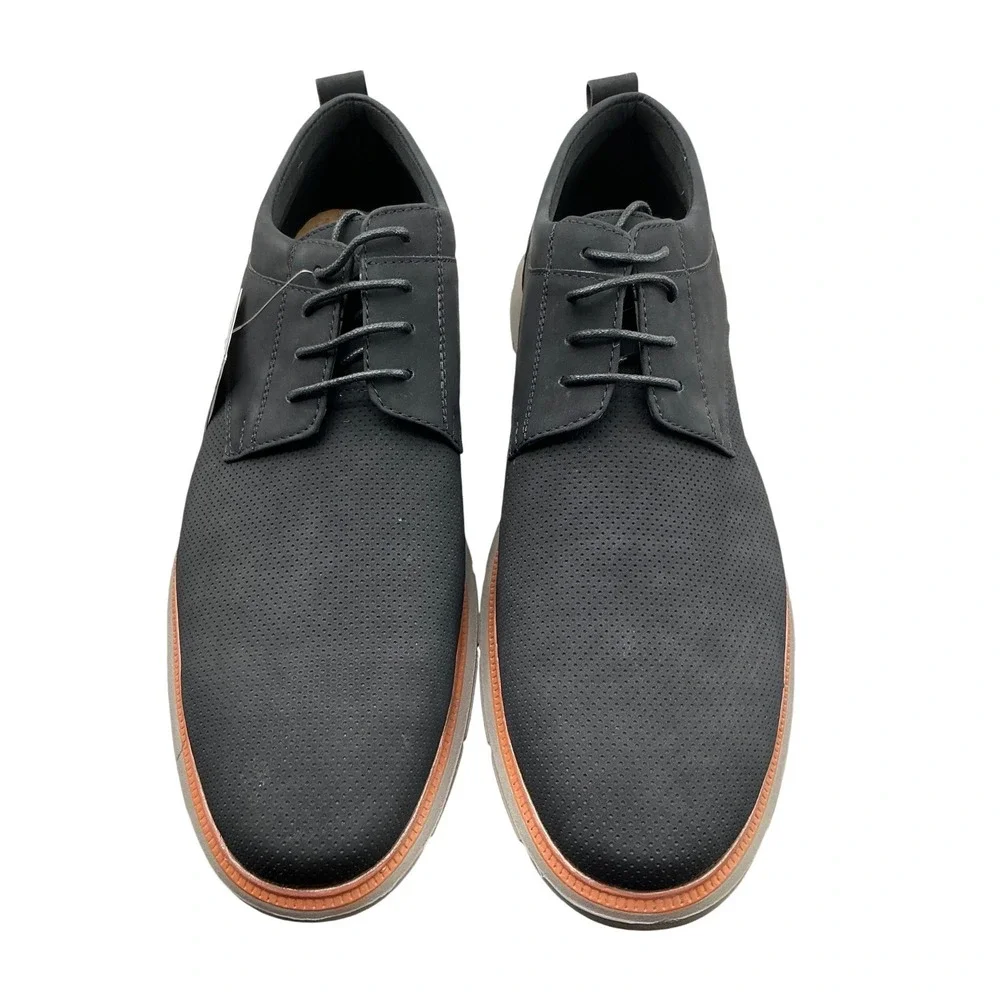 Aston Marc Eglon-01 Mens Black Perforated Hybrid Dress Sneakers Size 12 H-7112